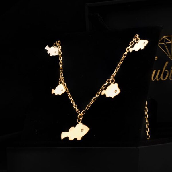 Personalizowany rodzinny naszyjnik "rybki" z diamentami
