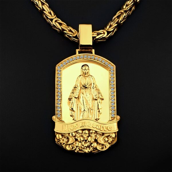 Zawieszka wysadzana diamentami "Dios me salve" PREMIUM