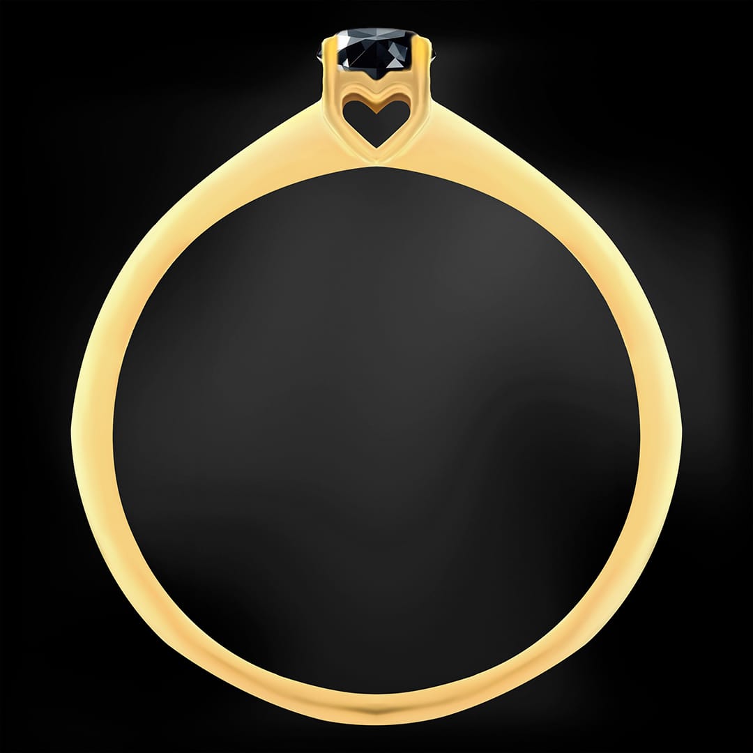 Złoty pierścionek z czarnym diamentem „Black diamond”